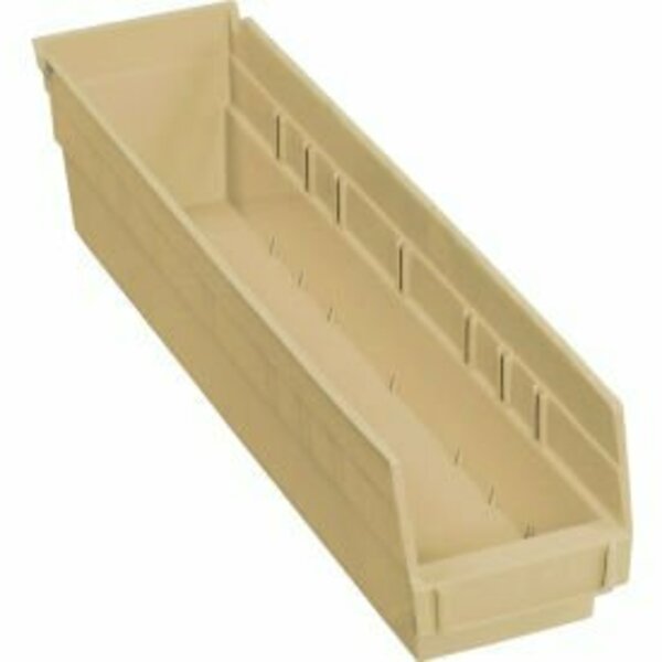 Quantum Storage Systems Nesting Storage Shelf Bin, Plastic, 4-1/8 in W in x 17-7/8 in D in x 4 in H, Beige QSB103IV